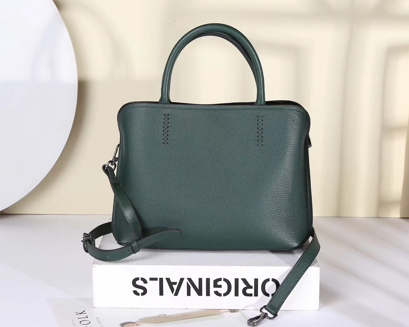 First Layer Cowhide Leather Tote Handbags With Shoulder Strap