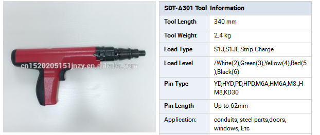 Semi - Automatic Powder Actuated Fastening Tool Powder Actuated Concrete Nailer