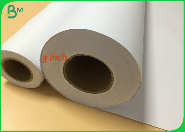 24" x 150 feet Wide Format White Paper Roll 3" Core For Inkjet Printing
