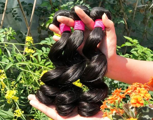 Healthy 100% Malaysian Human Hair Weave Natural Black / Dark Brown From Young