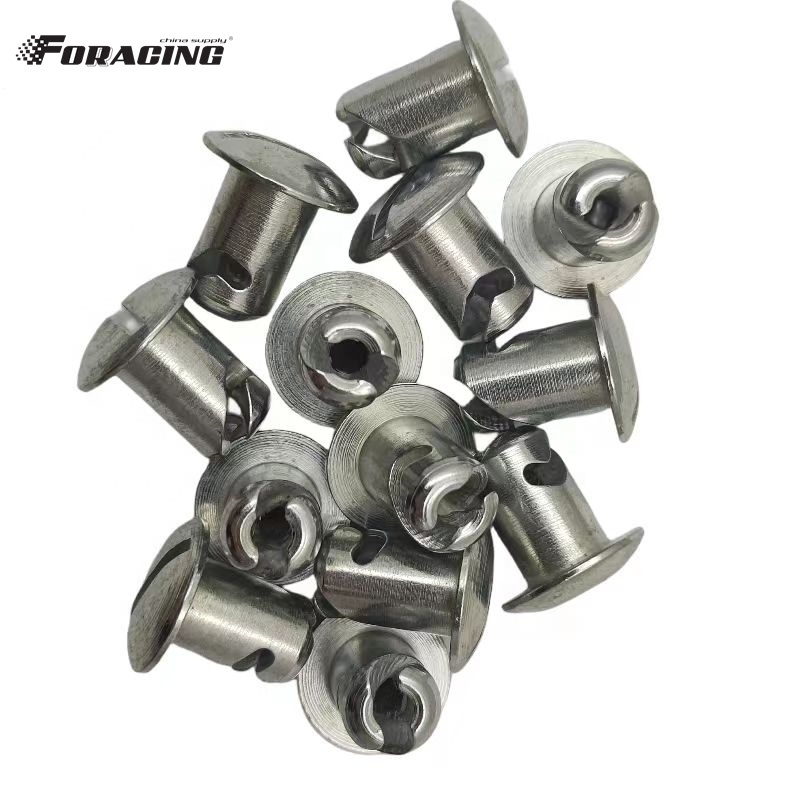 7/16" Silver Steel Quarter Turn Dzus Dome Head Buttons for Universal Fit in Sprint Cars Replace/Repair Purpose