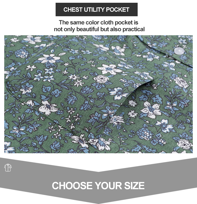 Men's Casual Hawaiian Lapel Shirt in Large Size Summer Floral Printing Thin Section