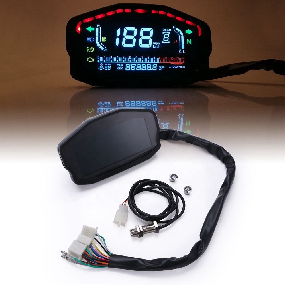 ABS Motorcycle Universal Speedometer LCD Speedo Meter LED Speedometer Tableau