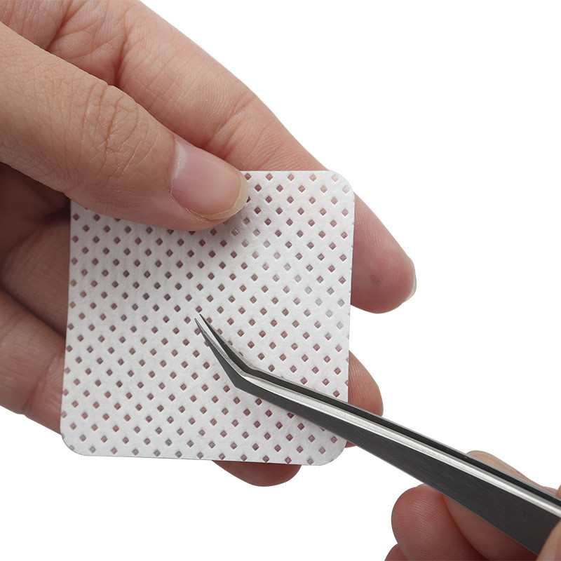 5*5cm White Wiping Cotton Paper Eyelash Tweezer Glue Cleaner Pads