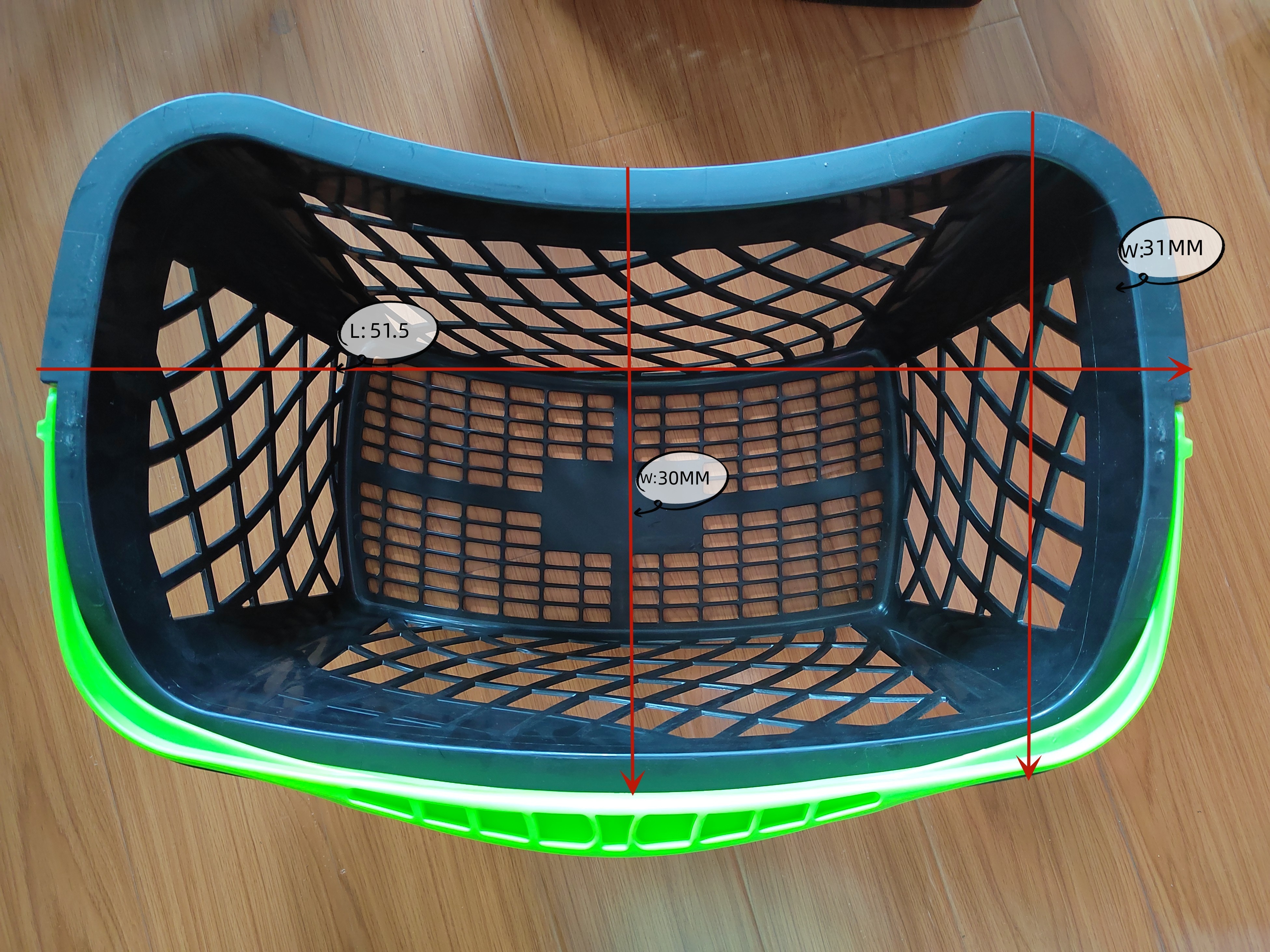 Single Handle Cosmetic Retail Shopping Plastic Basket For Supermarket