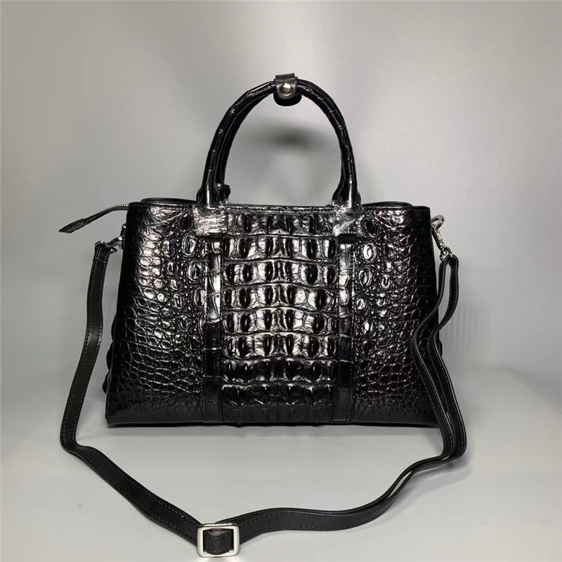 Exotic Alligator Skin Women's Working Purse Large Shoulder Bag Authentic True Crocodile Leather Lady Green Totes Handbag