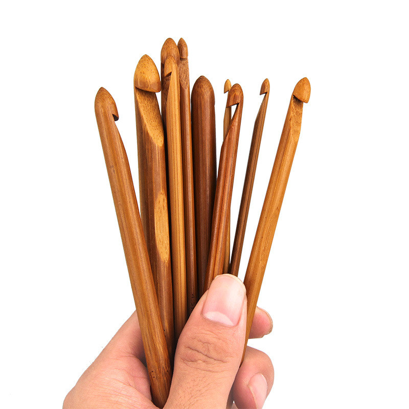 Weave Yarn Craft Bamboo Circular Knitting Needles Carbonized Bamboo Handle Crochet Hooks