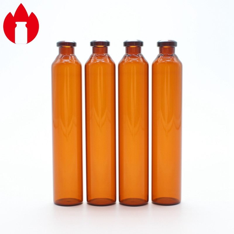 20ml Amber Tubular Borosilicate Glass Vial Bottle For Medical