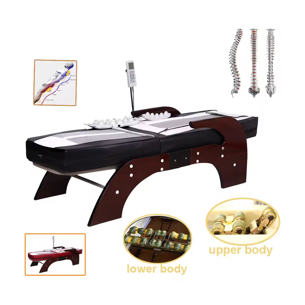 Nugar Best N4 Bed Electric Korea Japan Thai Cheap Price Modern Full Back Whole Body Thermal Jade Roller Massage Table Be