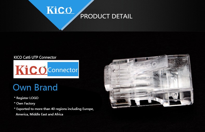 Hot Sale Brand KICO or OEM FTP 8P8C Cat6 Ethernet Cable Lan Cable RJ45 Plug Connector High Quality Good Price