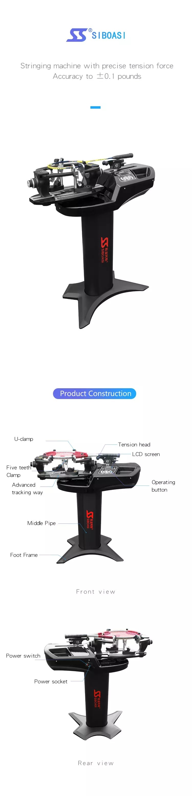 Full Function Portable Electric Racquet Stringing Machine , Shuttle Bat Stringing Machine