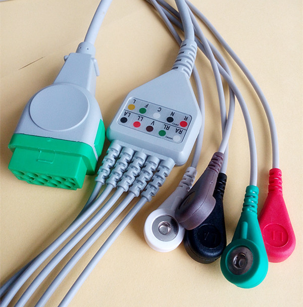 GE - Marquette Responder ECG Cable And Leadwires , 11Pins Green Connector