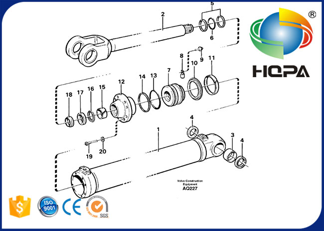 VOLVO Loader L120C L150 L150C L150D Lifting Cylinder Seal Kit VOE11999894 VOE11990349 VOE11707447