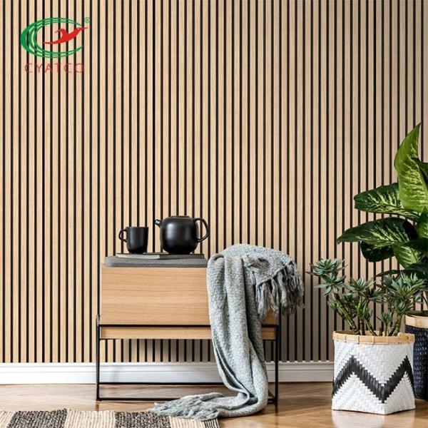 Fireproof Nontoxic Interior Timber Slat Wall , Multipurpose Wooden Acoustic
