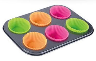 China Supplier heavy carbon steel bakeware 230C Heat-resistant baking tin with silicone cups muffin pan