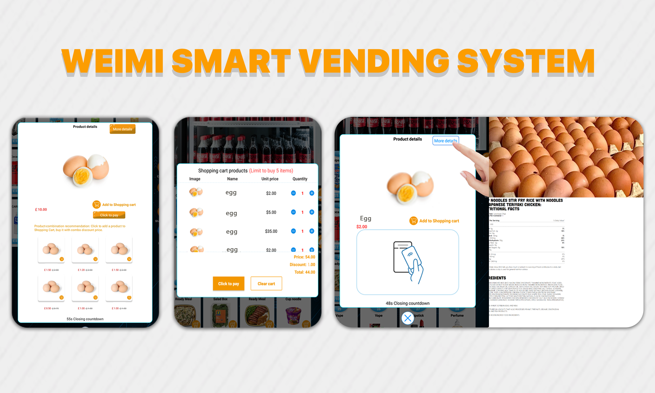 WEIMI Chicken Egg Vending Machine USA With Card Reader and Customizable Lockers for Farms & Shopping Malls