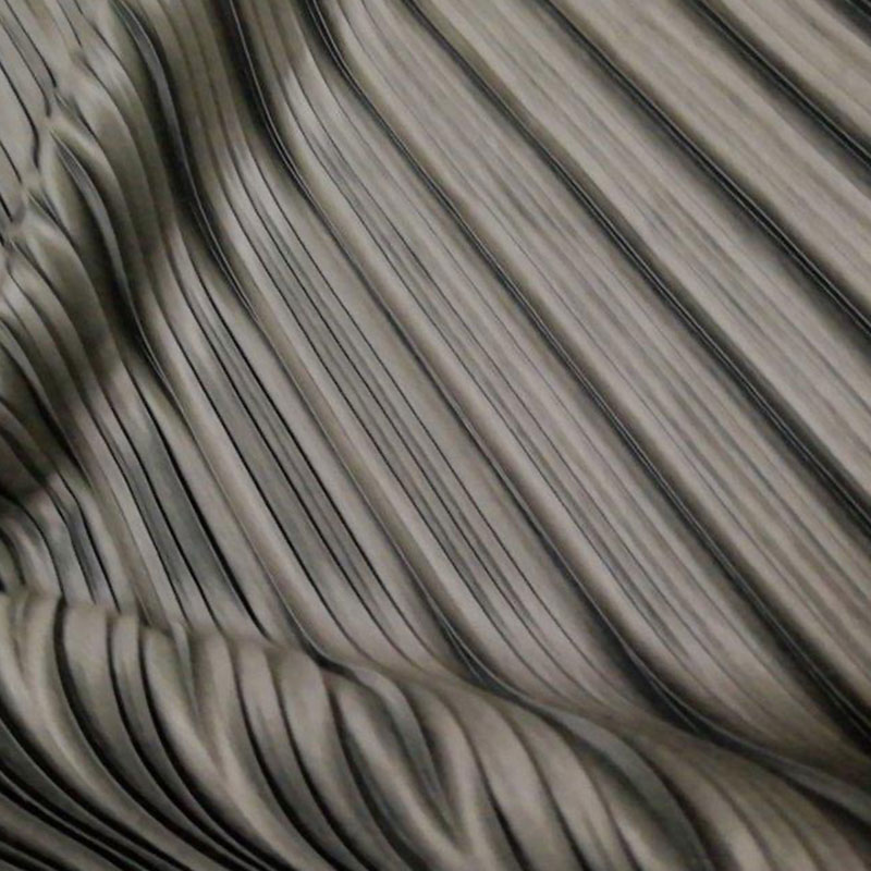 Glitter Stretch Polyester Pleated Crepe Woven Fabric Wrinkle Satin For Dresses