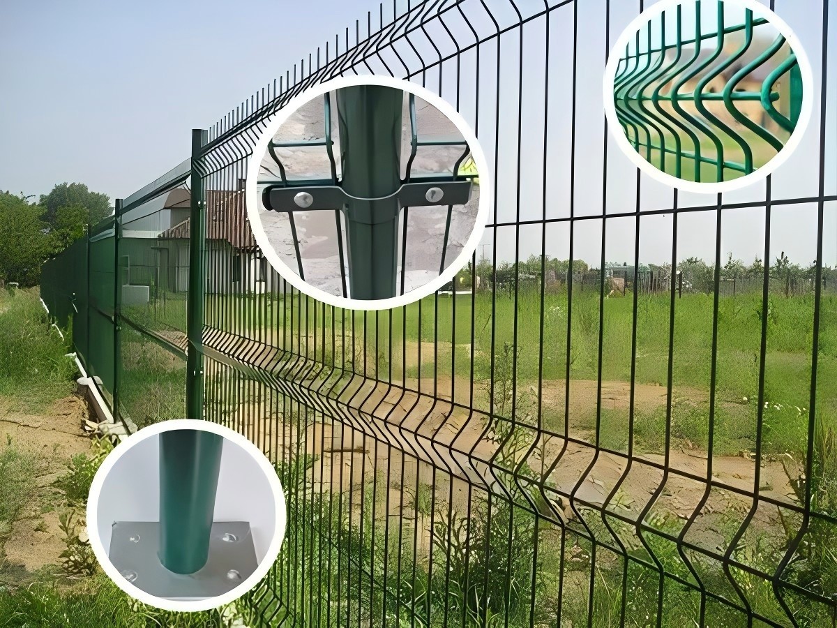 Low Carbon Steel 3d Curve Mesh Fence Security Fence With 1.5mm-3.0mm Thickness Post