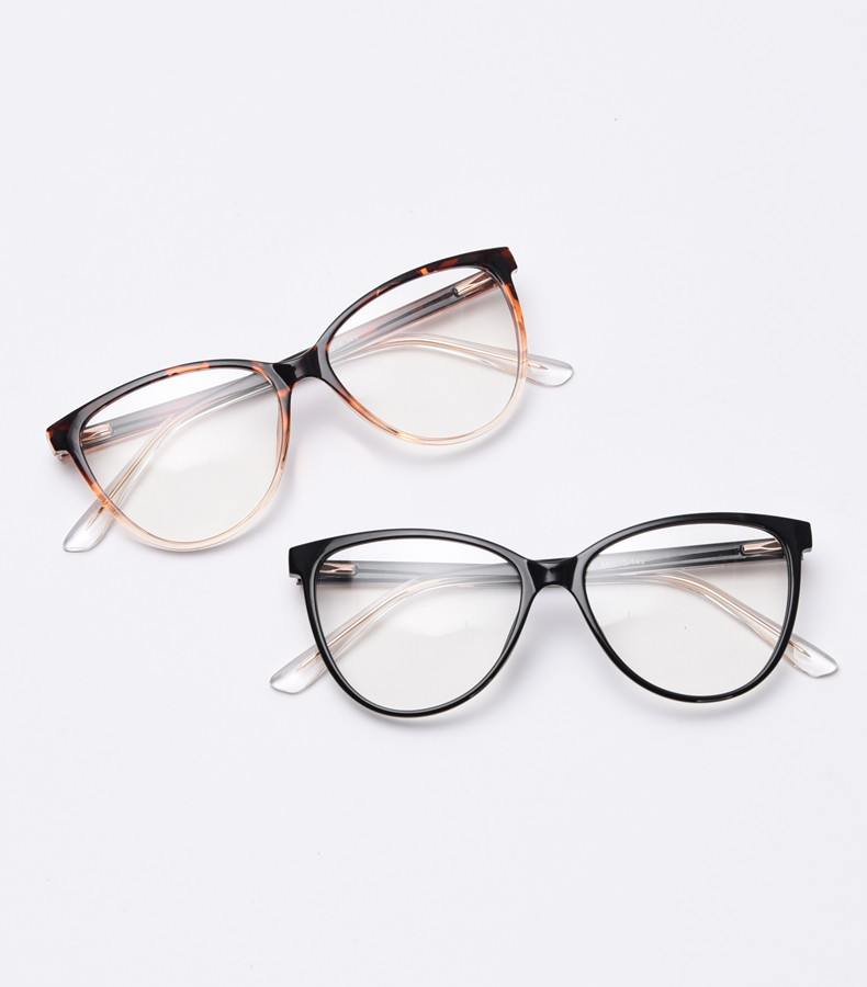 Spring Europe America Large Cat Eye TR90 Material Glasses Flat Mirror Female Myopia