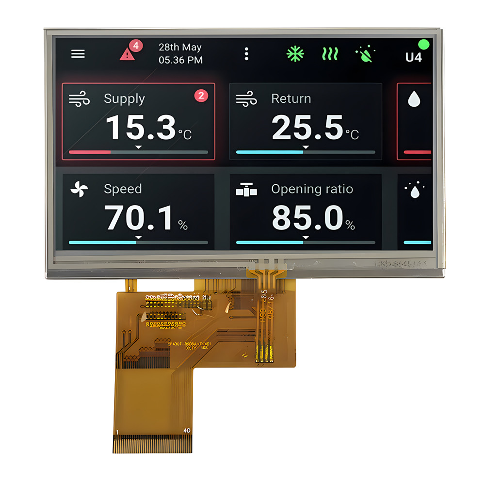 4.3-Inch Resistive Touch IPS TFT LCD Module With 480x272 Pixel Resolution And RGB Interface