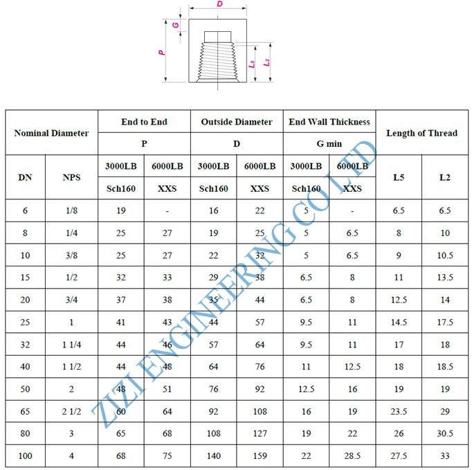 BSP Female Threaded Steel Pipe Caps 3 / 8 " 6000 # ASTM A182 F91 3000 LB Thickness