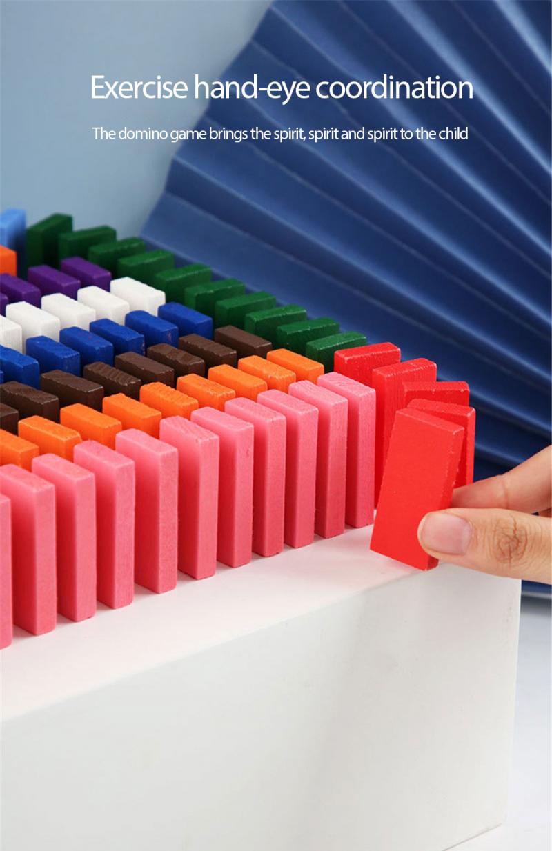 2cm Automatic Domino Brick Laying Toy Train Puzzle Natural Colored