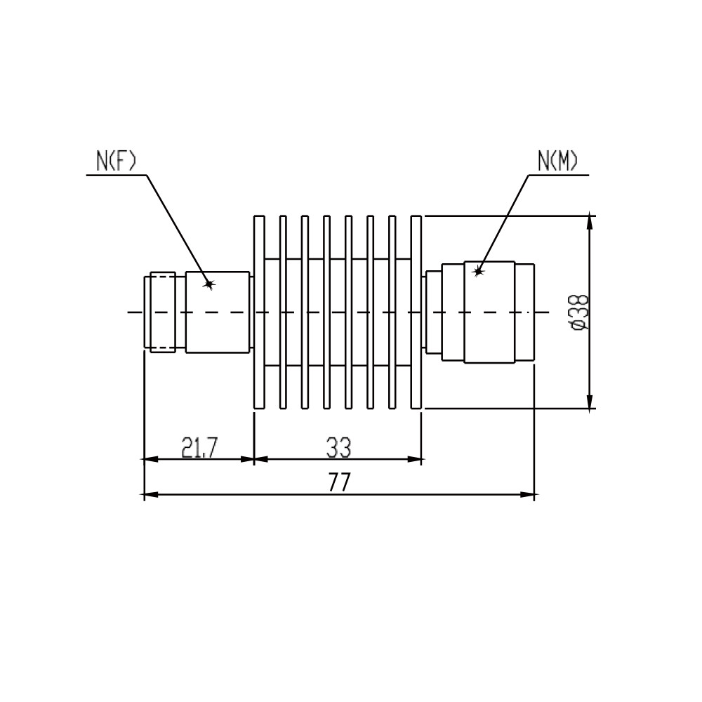10 W Coaxial Fixed Attenuators DC - 18 GHz Connector N TNC 10 Db SMA Attenuator