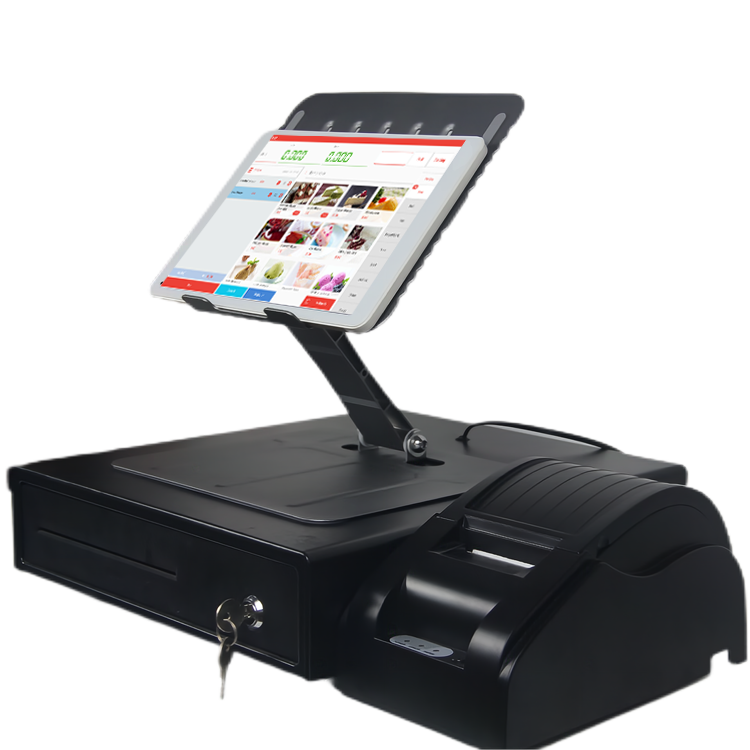 Foldable Tablet POS Machine with 9.7 inch IPS Display and Cash Drawer for Retail Shop