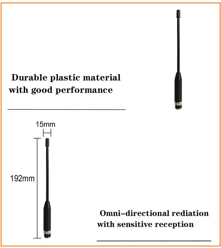 OEM High Gain Uhf 1-4dBi Walkie Talkie Car Antenna Bendable Two Way Radio Aerials