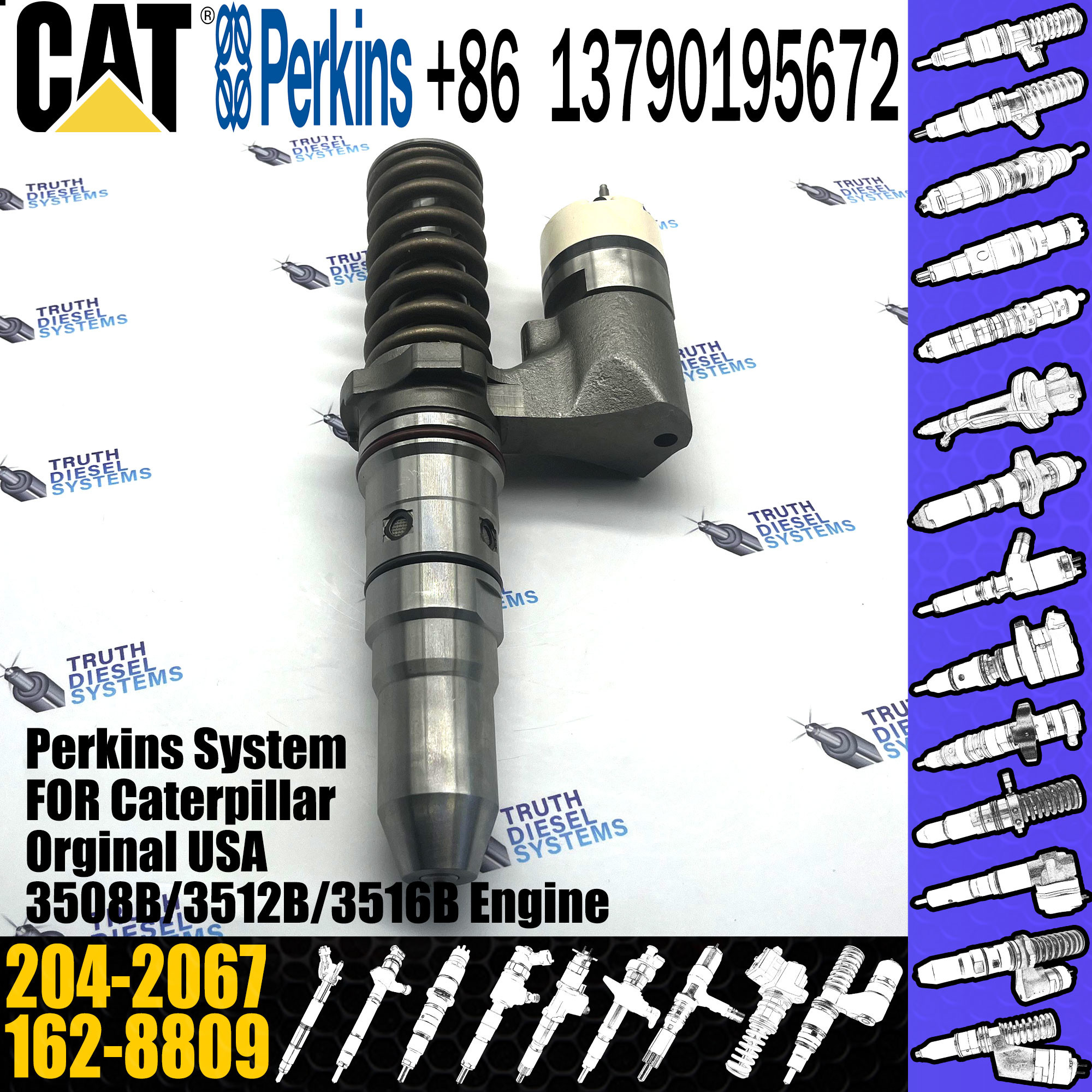 Consince Diesel Hot selling high quality fuel injector assembly 162-8809 204-2067 1628809 for CAT 3152B