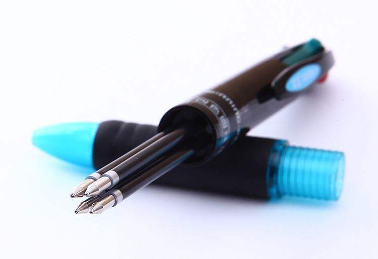 OEM/ODM Acceptable 4 Color 0.7mm Plastic Transparent Shuttle Pens for Office Writing