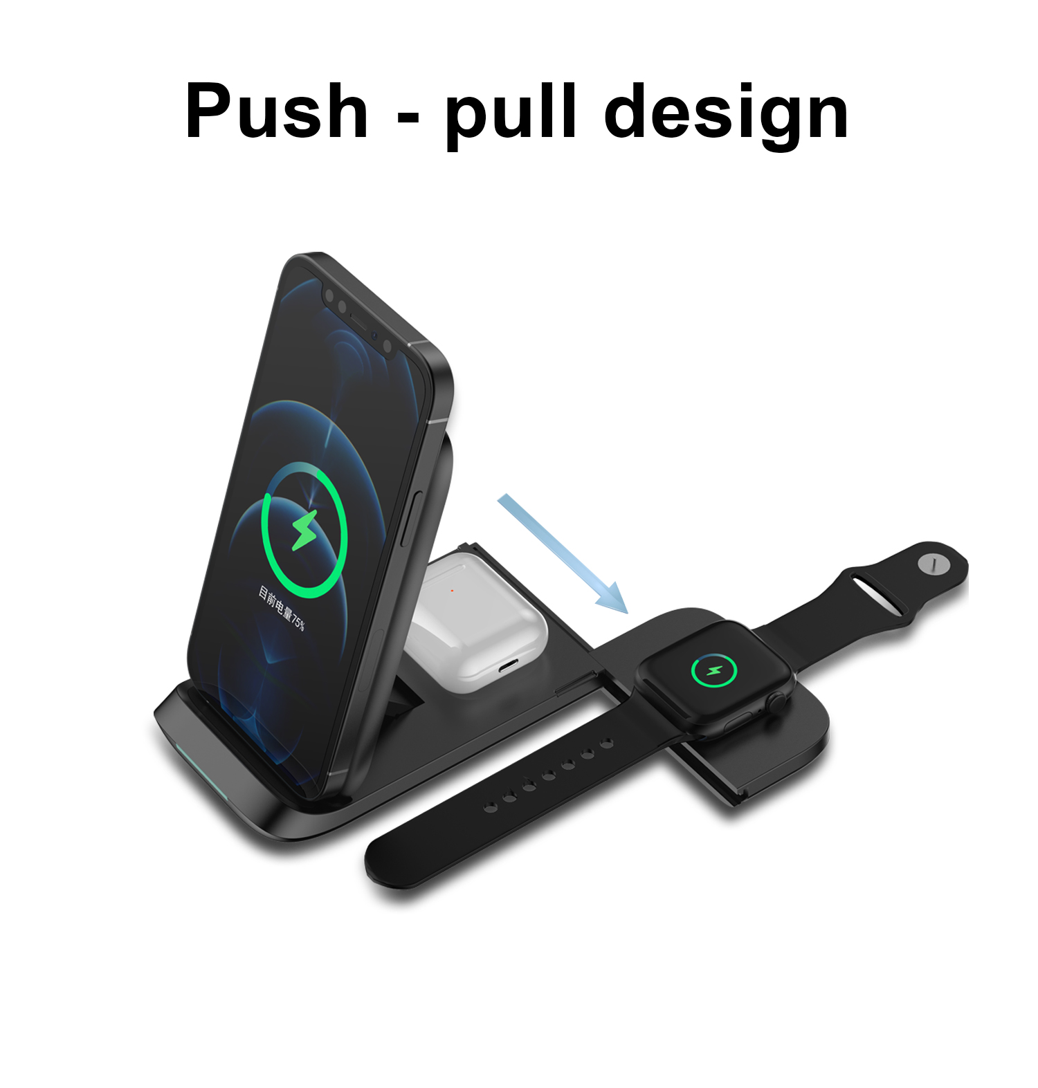 Overvoltage Protection Magnetic Qi 15W Wireless Charger for Watch Airpods and Phones