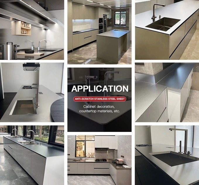 SS304 316 Scratch Resistant Stainless Steel Kitchen Countertops