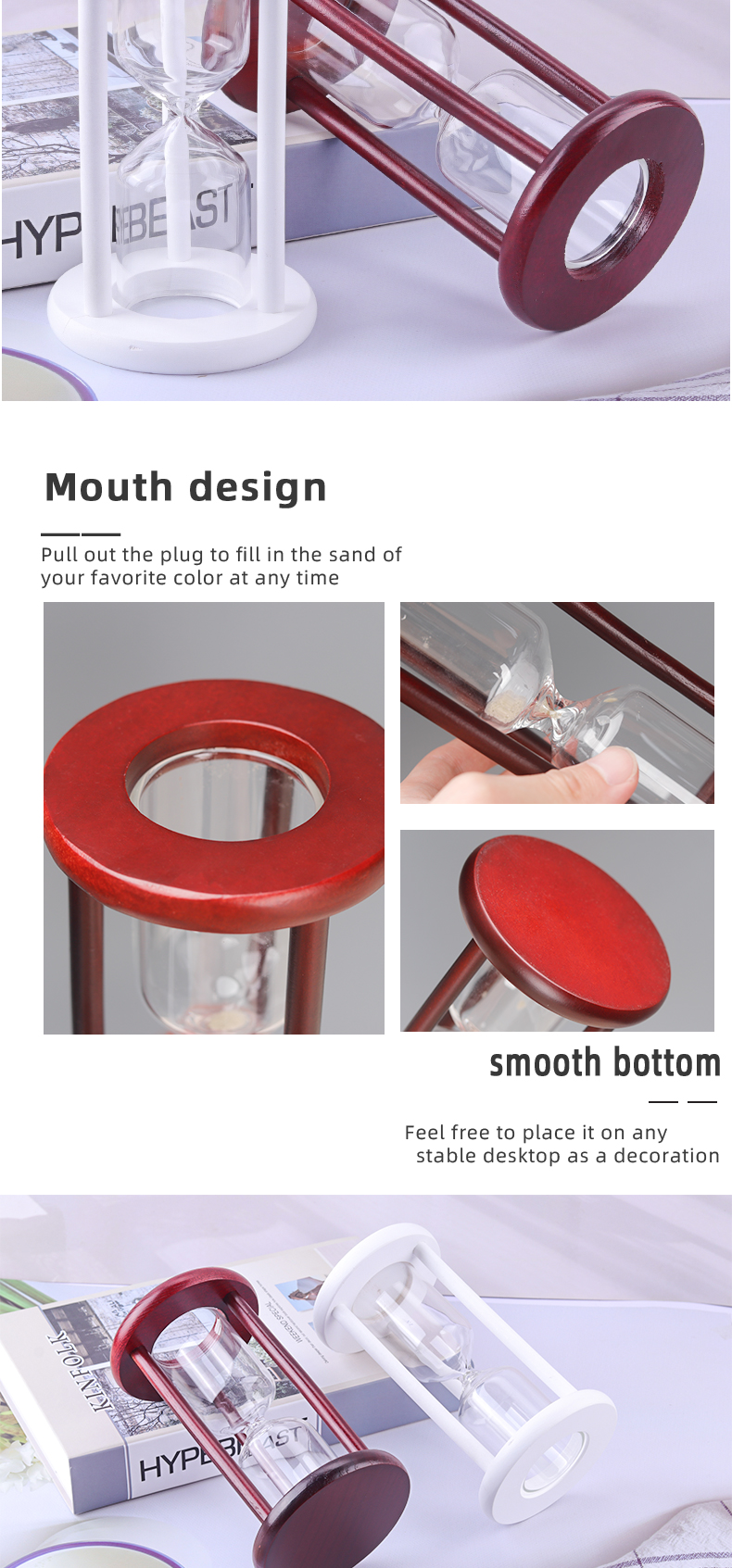 DIY Empty Sand Timer Hourglass Customized Logo Contemporary Design