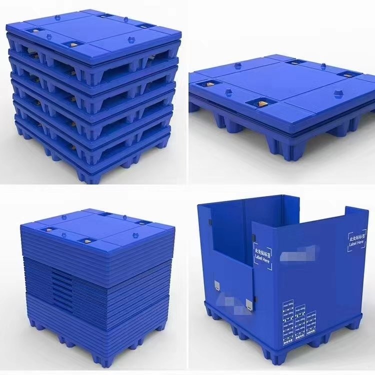 Rectangular Plastic Pallet Box PP Honeycomb Sheet Coaming Container Heavy Duty Folding Pallet Box