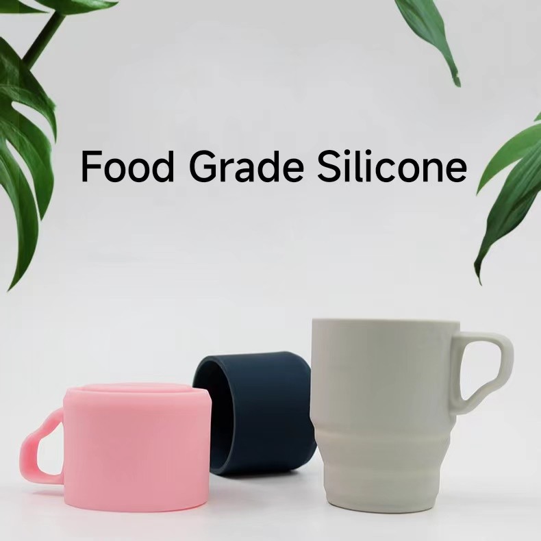 Food Grade 180ml 300ml Collapsible Silicone Mug Travel Cup