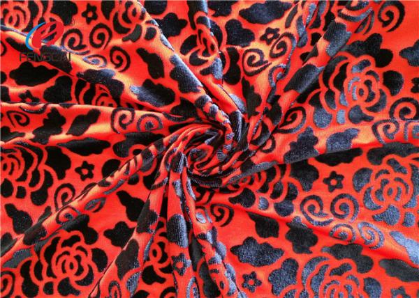 Burnout Italian Velvet / Spandex Velvet Fabric , Sofa Upholstery Fabric For Home