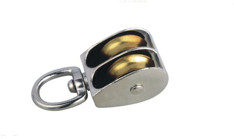 Double Wheel Die Cast Pulley Zinc Alloy Swivel Eye Pulleys For Outdoor