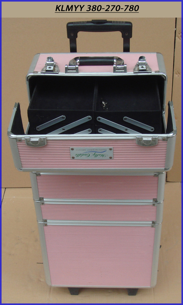 aluminum trolley vanity case with foldable drawers KLMYY380-270-780