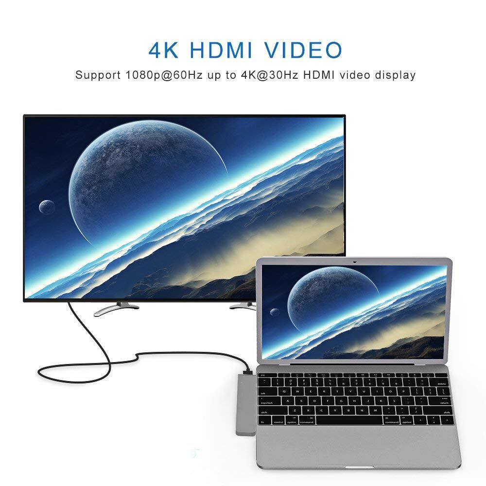 Wholesale 7 in 1 Type C USB-C USB 3.1 Hubs Docking to 4K HD MI USB3.0*3 USB-C SD TF card reader adapter