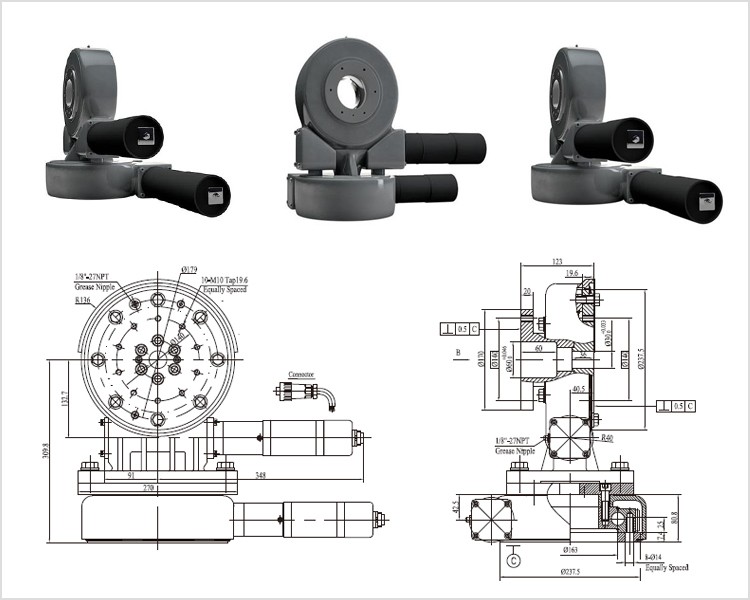 customized high speed ball slewing ring bearing