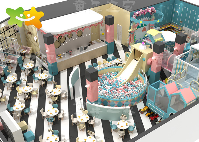 Large Toddler Indoor Play Equipment / 400 M² Commercial Parent - Child Restaurant Indoor Playground Equipment
