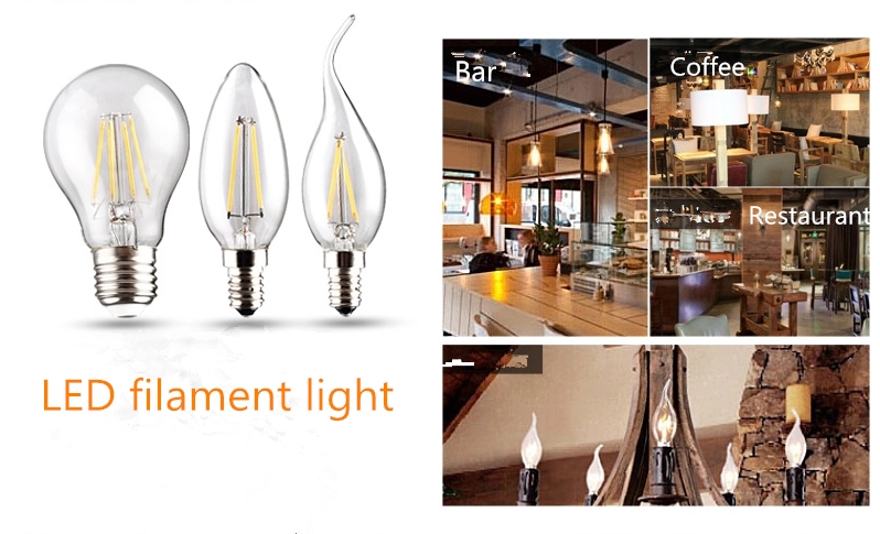 LED light bulb T45 victorian classical Edison vitnage lamp gold color filament led T14 4W