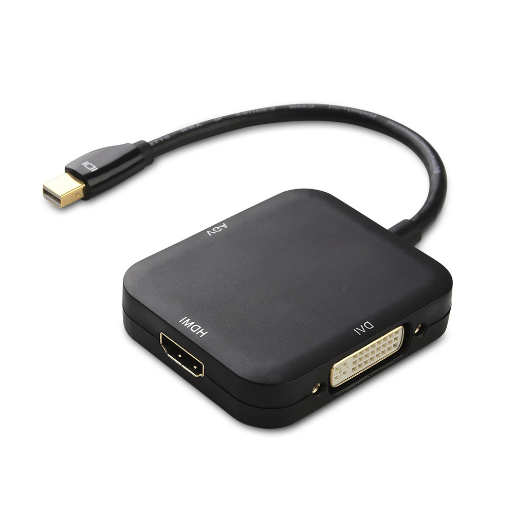 Mini Displayport To Hdmi / Dvi / Vga Adapter Lcd Cable Connector Assembly