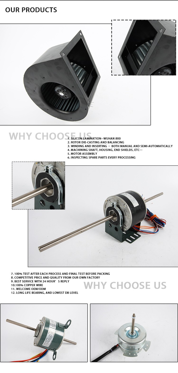 Industrial Small Size Air Conditioner Indoor Fan Motor Stable Motor Performance Air Conditioning Blower Motor