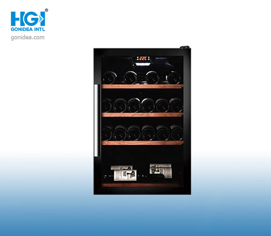 Electronic Aluminium Black Door Upright Red Wine Showcase For Hotel