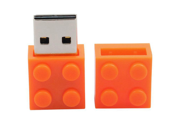 Building Block Shaped Plastic Usb Stick Drive Customized Logo Acceptable