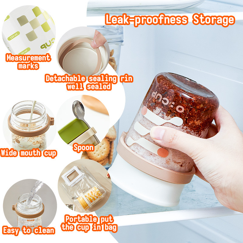 6 Pack Overnight Oats Containers With Lids For Oatmeal Pudding Yogurt Fruit Salad Storage