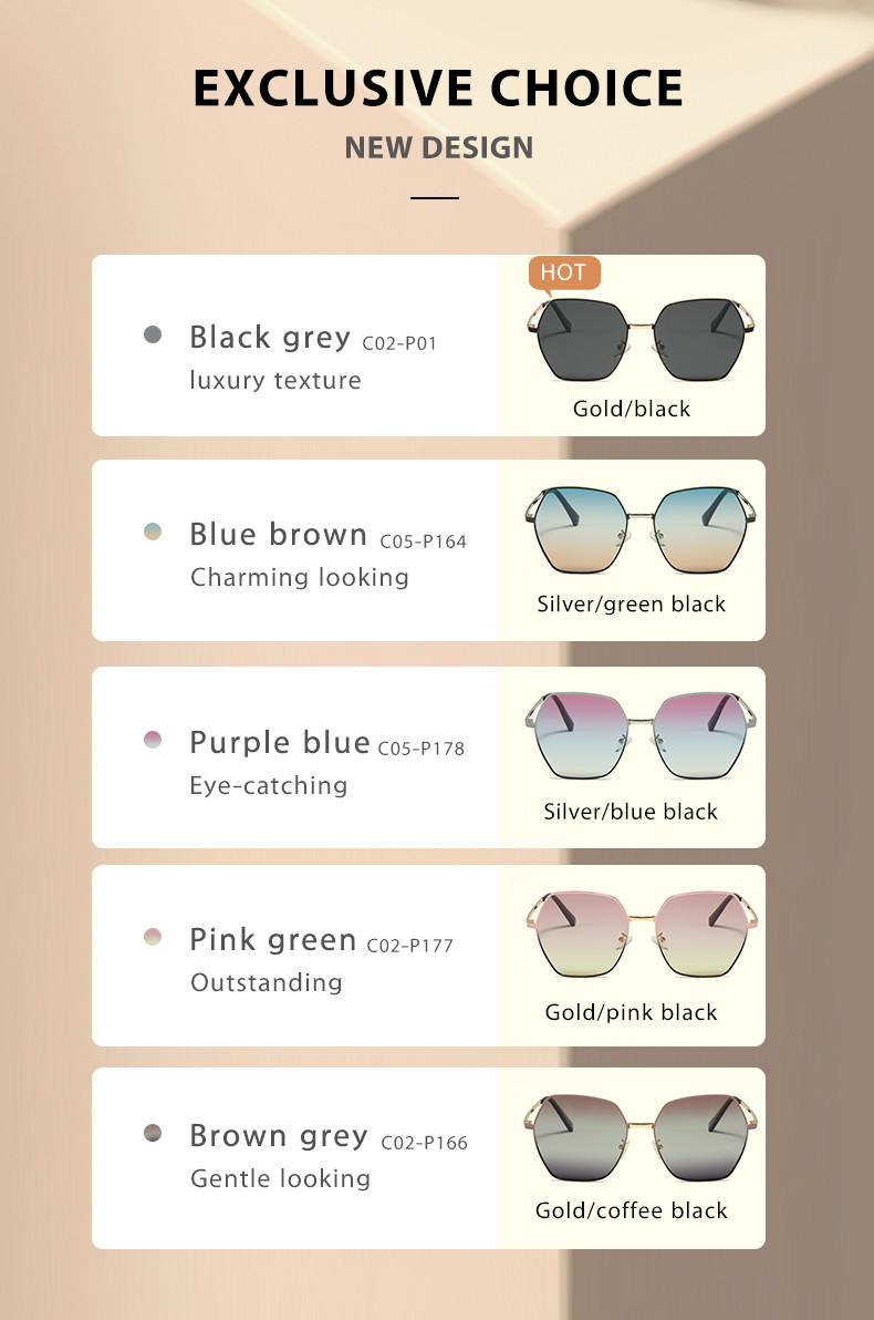 Personalized Polygonal Metal Frame Sunglasses Eye Protection OEM