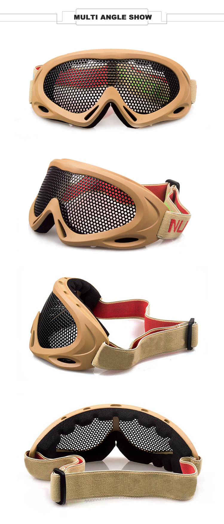High quality protection  tactical goggles safety iron mesh military goggles